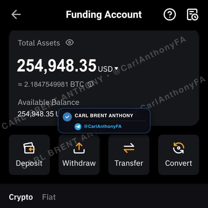 Carl Brent Anthony verified member profit proof - Member Success Investment Gains 1